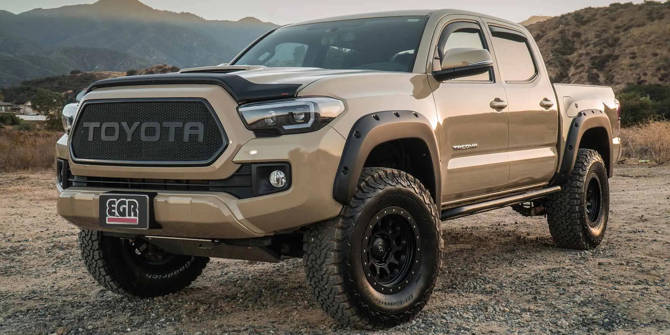 toyota tacoma with egr matte black fender flares