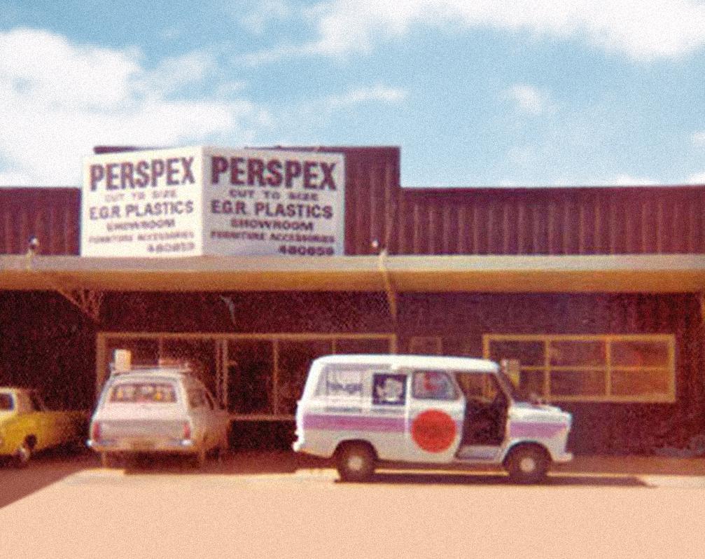 a vintage photo of the original EGR store