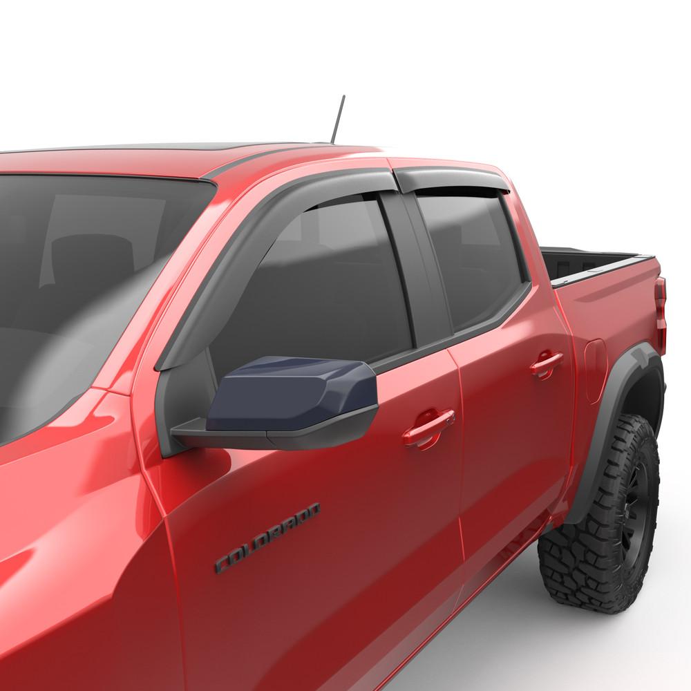 EGR tape-on window visors front & rear set matte black finish product image 1